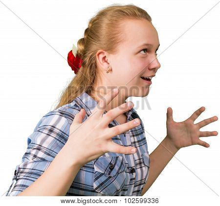 Teen girl angry