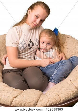 Two sisters sitting together