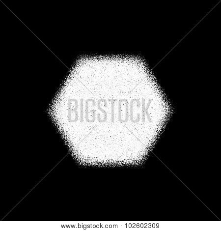 White Abstract Polygon Badge