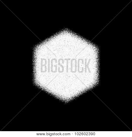 White Abstract Polygon Badge