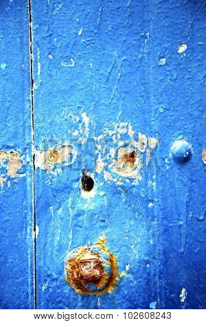 Dirty Stripped Paint In The Red   And Rusty Nail