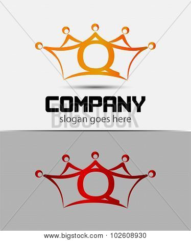 Abstract letter q logo design template
