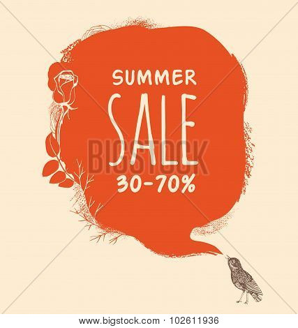 Background to the nightingale and blot. Summer sale