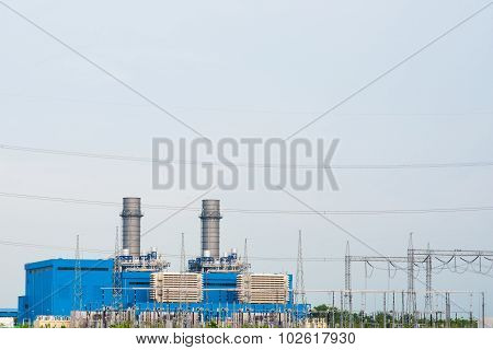 Electricity Post And High Voltage Electric Power Substation