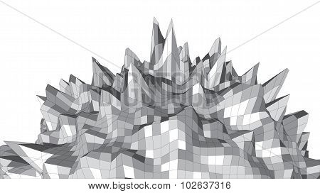 Abstract wireframe sphere looks like stone asteroid