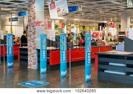 MOSCOW, RUSSIA - 24.09.2015. The interior of the shop Hoff - one of the largest Russian furniture ne