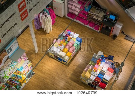 MOSCOW, RUSSIA - 24.09.2015. The interior of the shop Hoff - one of the largest Russian furniture ne