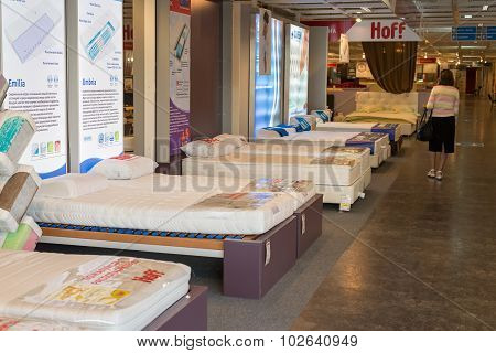 MOSCOW, RUSSIA - 24.09.2015. The interior of  shop Hoff - one of the largest Russian furniture netwo