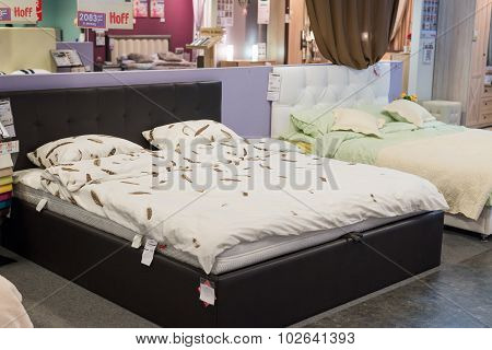 MOSCOW, RUSSIA - 24.09.2015. The interior of  shop Hoff - one of the largest Russian furniture netwo