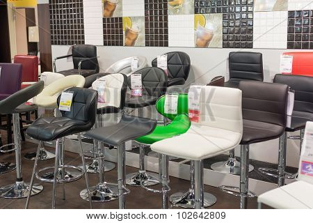 MOSCOW, RUSSIA - 24.09.2015. The interior of the shop Hoff - one of the largest Russian furniture ne
