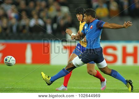 LONDON, ENGLAND - SEPTEMBER 23 2015 The 2015 Rugby World Cup Pool D match between France and Romania at The Stadium, Queen Elizabeth Olympic Park.