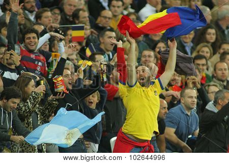 LONDON, ENGLAND - SEPTEMBER 23 2015 The 2015 Rugby World Cup Pool D match between France and Romania at The Stadium, Queen Elizabeth Olympic Park.