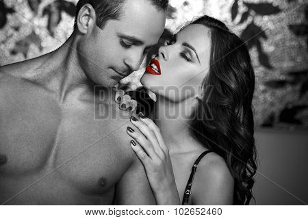 Sexy Couple Foreplay Selective Coloring