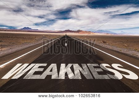 Weakness written on desert road