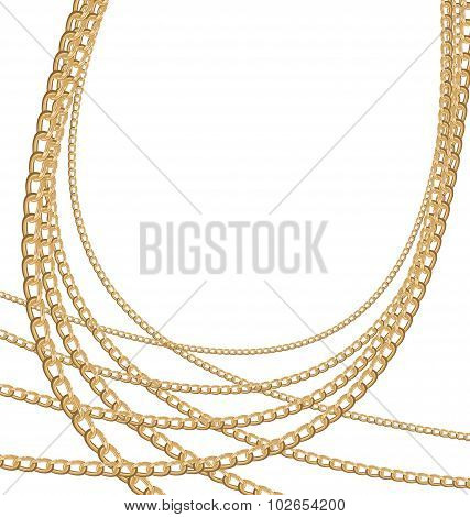 Set jewelry gold chains different size