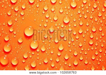 background of water big and small drops on color backdrop