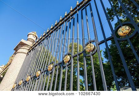 The Fence Of The Summer Garden In St. Petersburg, Russia