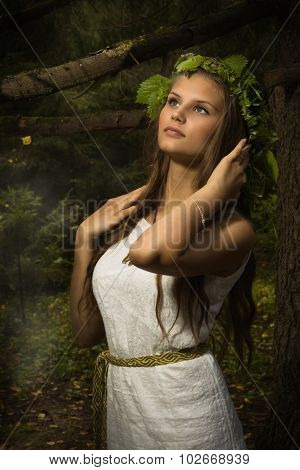 Slavonian Girl In The Deep Forest