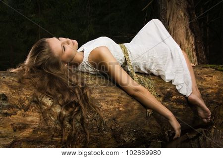 Slavonian Girl In The Deep Forest