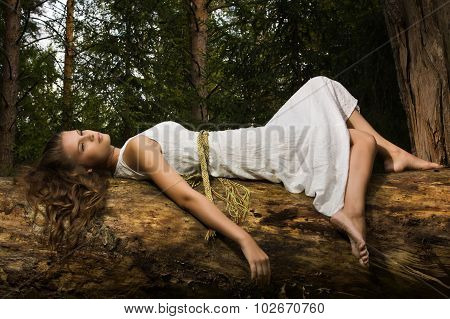 Slavonian Girl In The Deep Forest