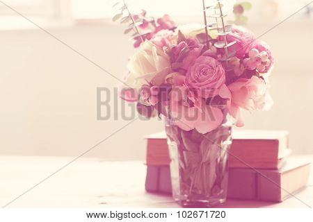 flowers and ancient books
