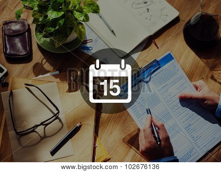 Fifteenth Appointment Memo Schedule Calendar Plan Concept