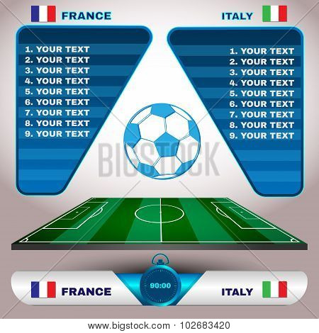 Soccer Match Scoreboard On A Playfield