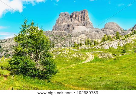 Monte Averau in Nuvolau Group, Dolomites, Italy