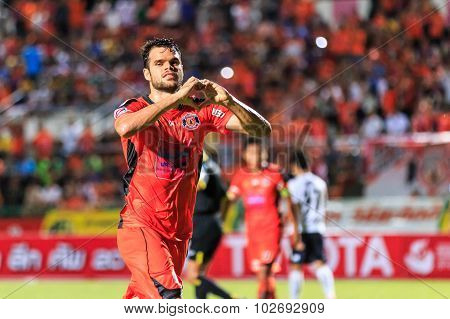 Sisaket Thailand-september 16: Victor Amaro Of Sisaket Fc. In Action During Thai Premier League Betw