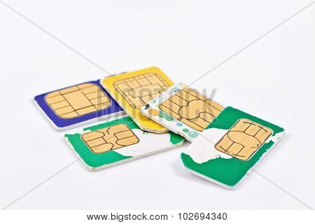 Simcards Of Different Mobile Service Providers And Russian Money
