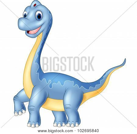Giant dinosaur brachiosaurus on white background