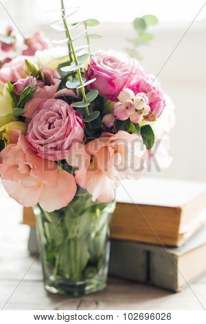 flowers and ancient books