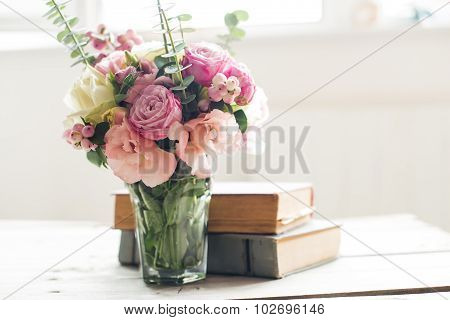 flowers and ancient books