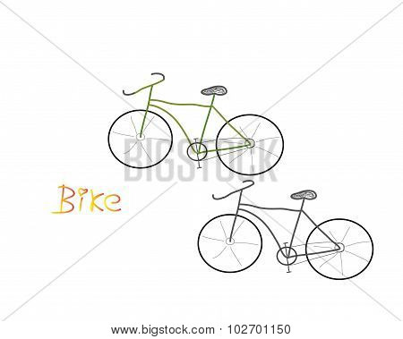 Bike White Background Vector Black Green