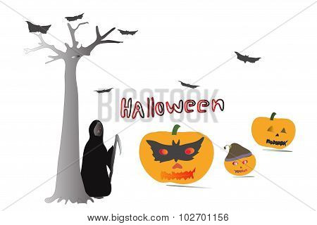 Halloween Pumpkins Illustration Isolated Pattern Vector Background.