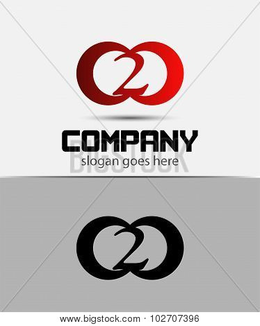 Number 2 logo. Vector logotype design