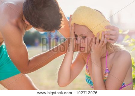 Young Woman With Heatstroke