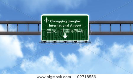 Chongquing China Airport Highway Road Sign