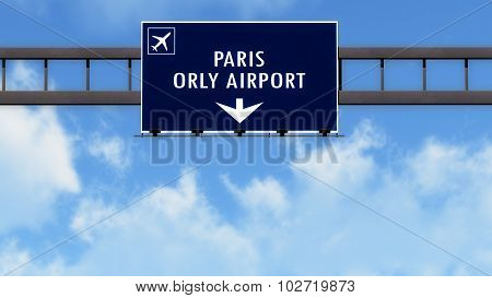 Paris Orly France Airport Highway Road Sign