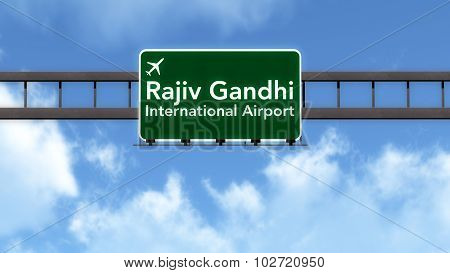 Hyderabad India Airport Highway Road Sign