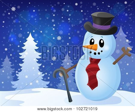 Winter snowman topic image 8 - eps10 vector illustration.