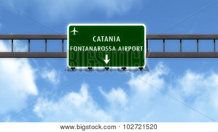 Catania Italy Airport Highway Road Sign