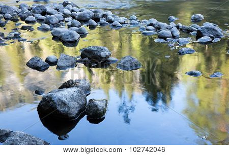 Merced River Reflections. Yosemite National Park, California, USA.
