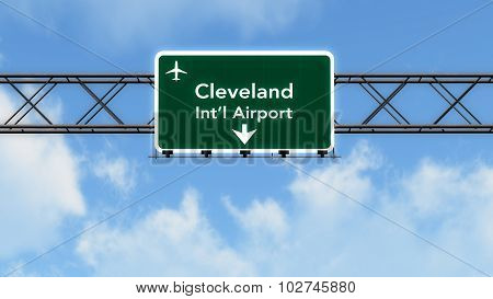 Cleveland Hopkins Usa Airport Highway Sign