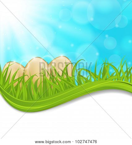 April background with Easter colorful eggs