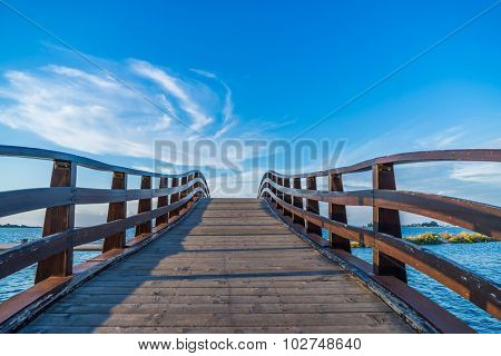 Bridge in Levkas city on Lefkada island in Greece