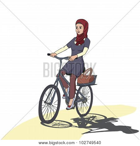 arabic girl riding bicyle