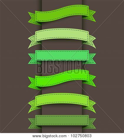 Set of colored ribbon banners.