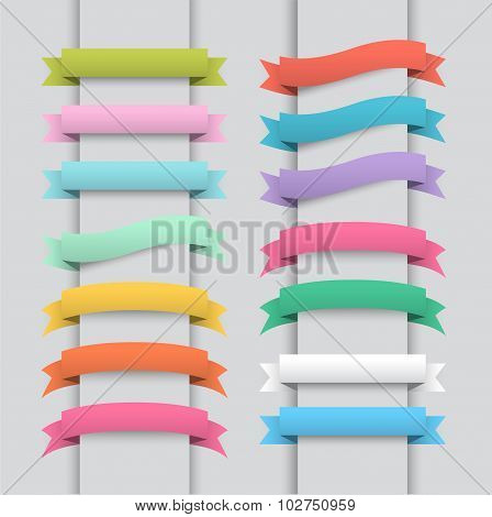 Set of colored ribbon banners.
