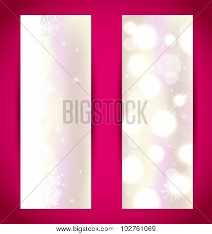 Set Christmas banners with snowflakes
